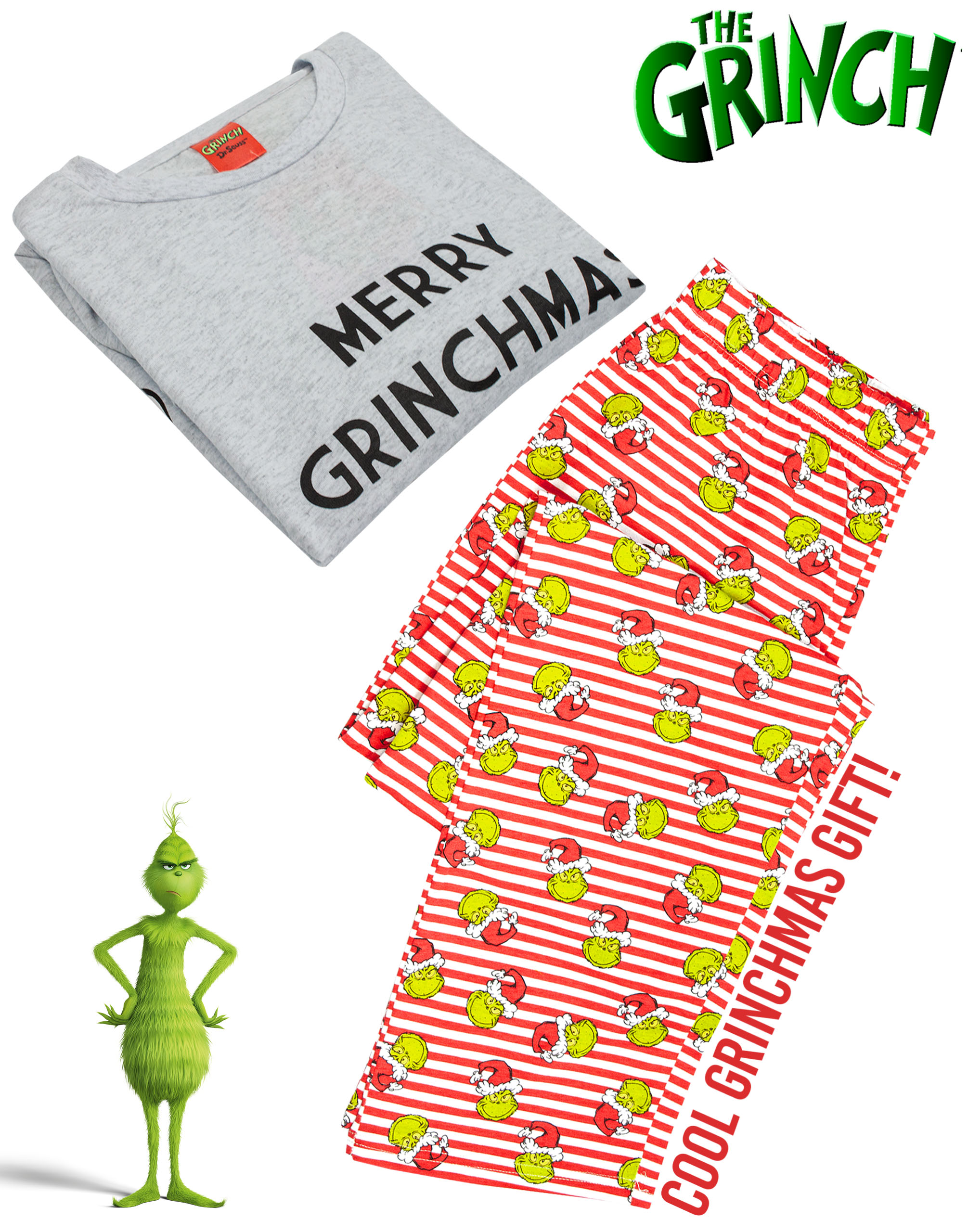 The Grinch Christmas Pyjamas Family Matching PJ Sets Men, Women, Boys